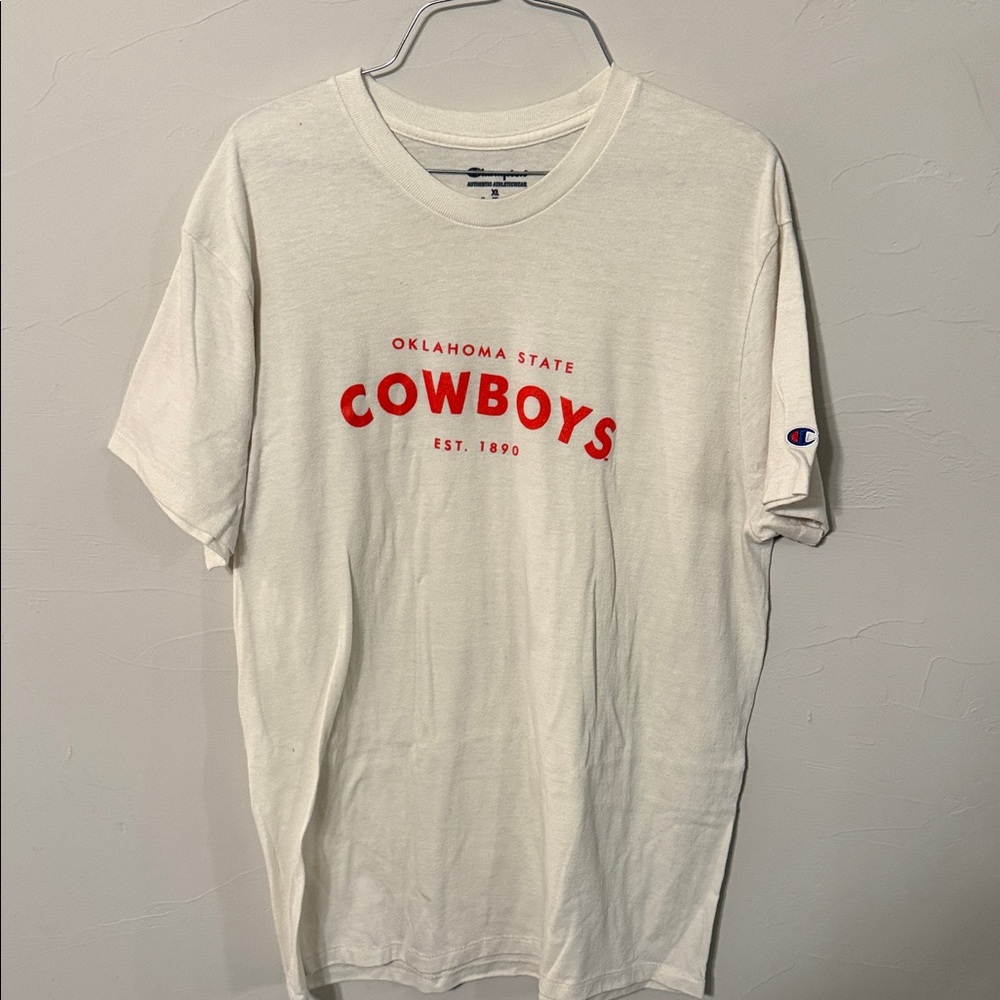 Champion White and Orange Oklahoma State Cowboys Tee